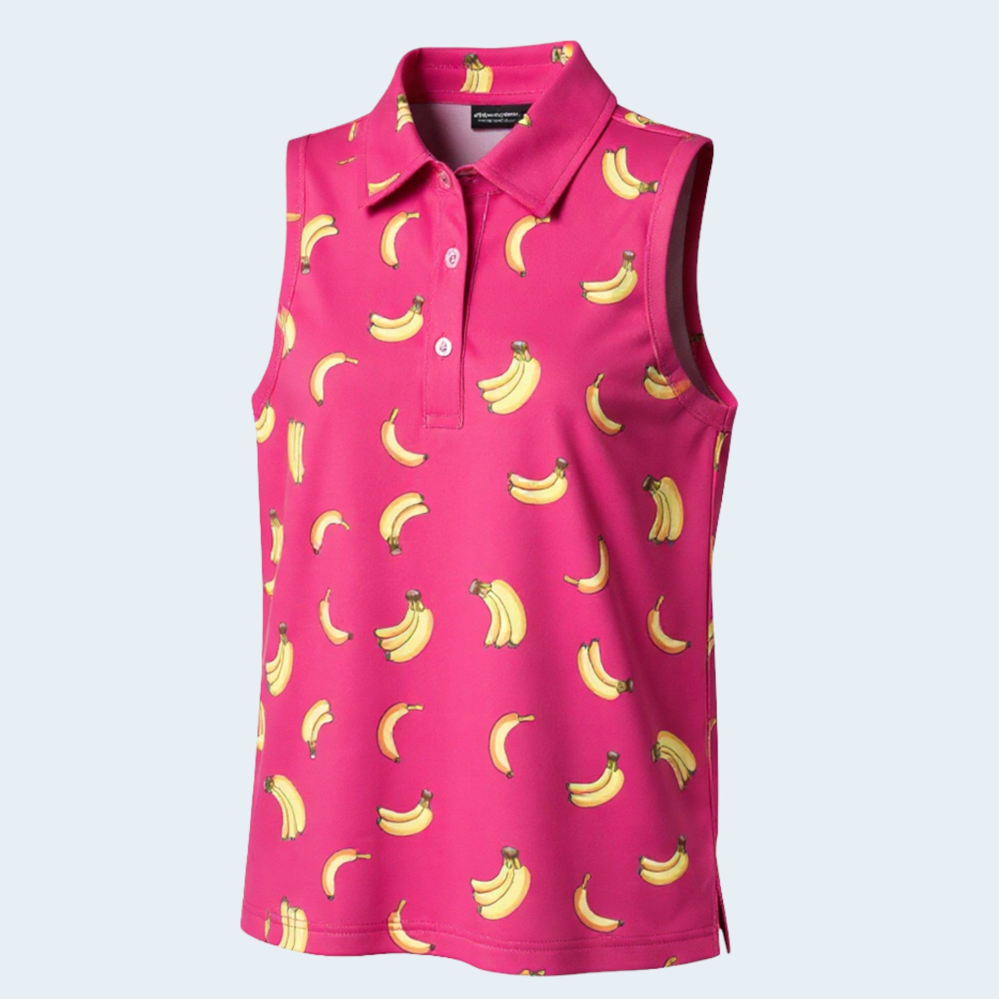 Gone Bananas Ladies Sleeveless Polo - Pink Glo